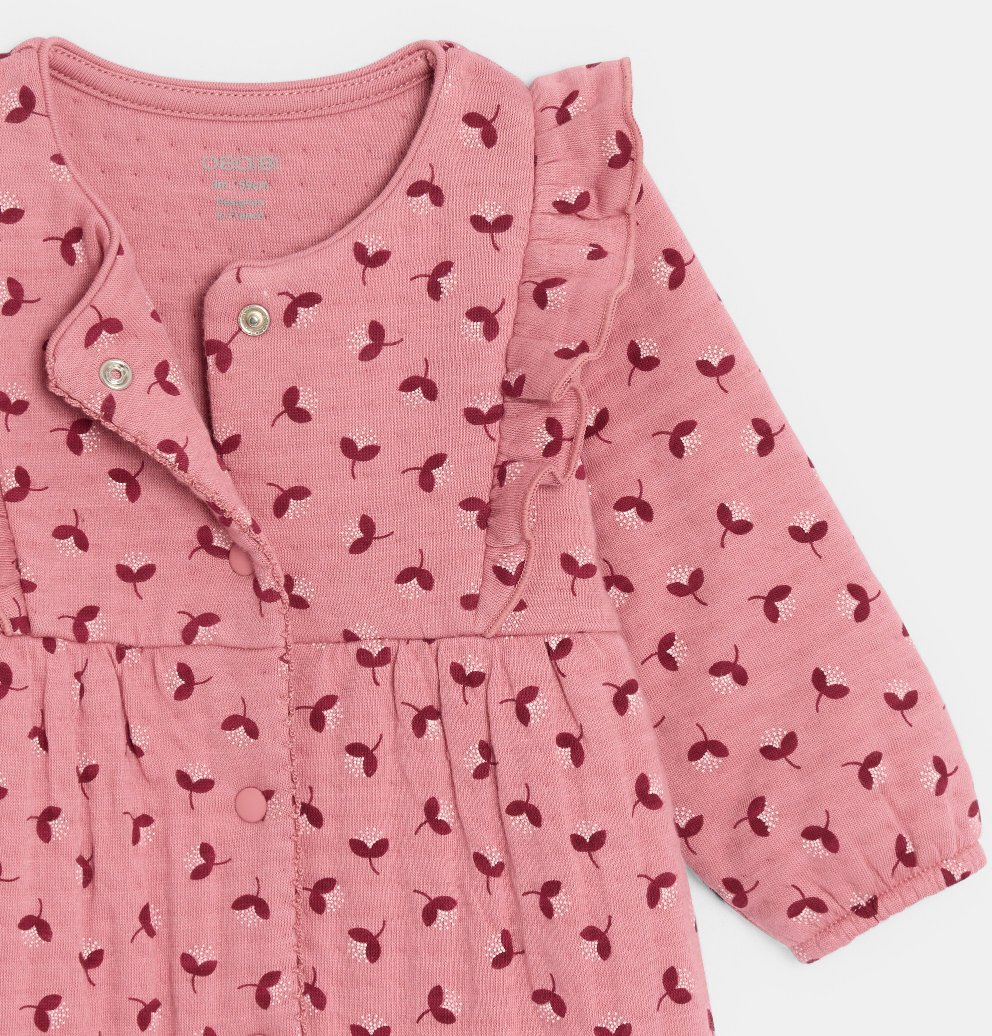 Baby girl's pink floral jumpsuit 2