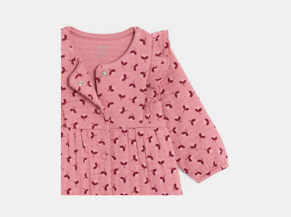 Różowy Rampers w kwiaty niemowlę dziewczynka 2