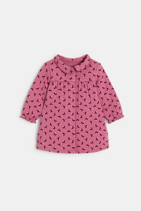 Kleid aus modischer geblümter Baumwolle und Leggings in Rosa Kleinkind Mädchen