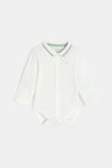 Salopette longue coton fantaisie rayé et body vert bébé garçon 2
