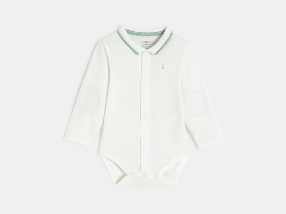 Salopette longue coton fantaisie rayé et body vert bébé garçon 2