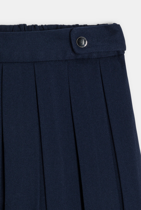 Jupe courte plissée bleu marine Fille