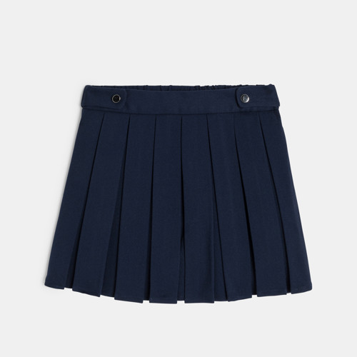 Jupe Short Plissée Bleu Marine Fille - Bleu Navy - 4A - OKAIDI