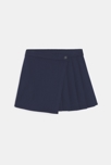 Jupe-short plissée bleu marine Fille