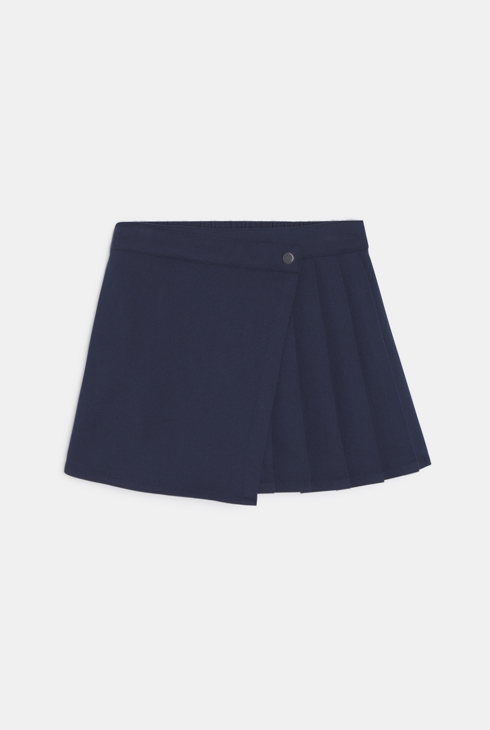 Jupe-short plissée bleu marine Fille