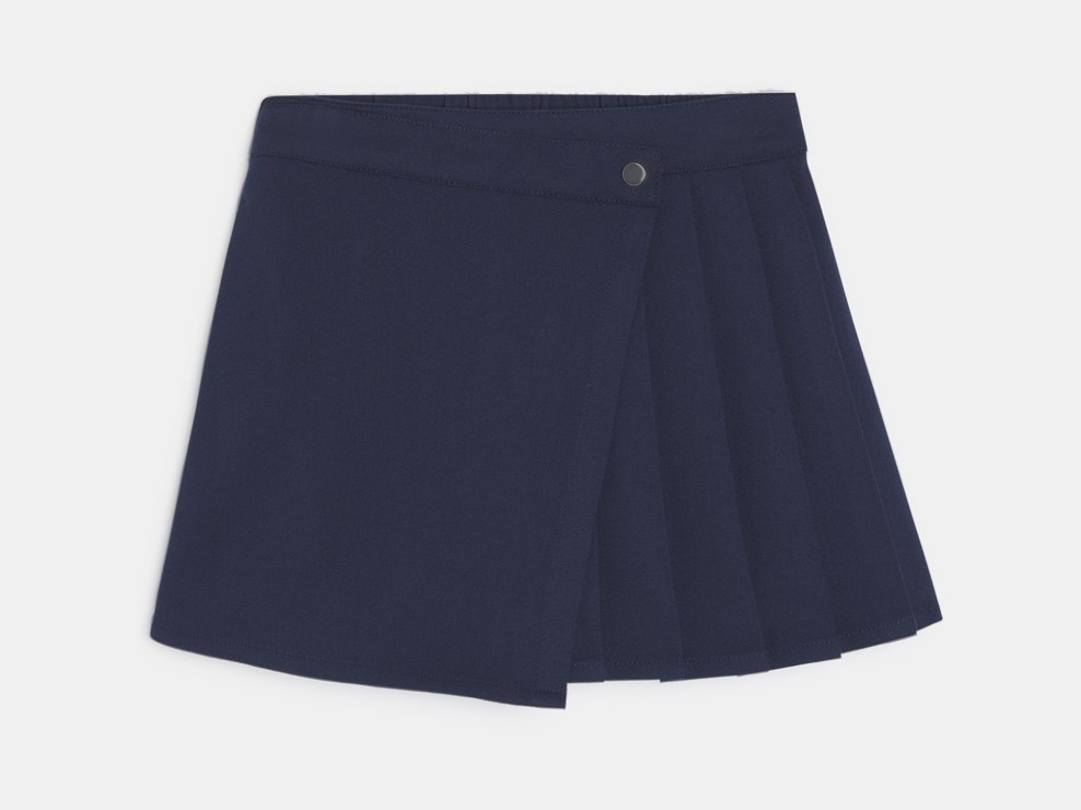 Falda-short plisada azul marino niña 2
