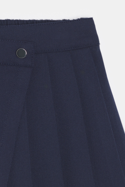 Jupe-short plissée bleu marine Fille