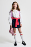 Jupe-short plissée bleu marine Fille 4