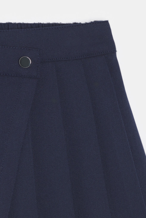 Jupe-short plissée bleu marine Fille