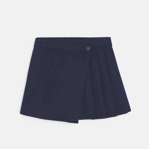 Jupe-short Plissée Bleu Marine Fille - Bleu Navy - 6A - OKAIDI
