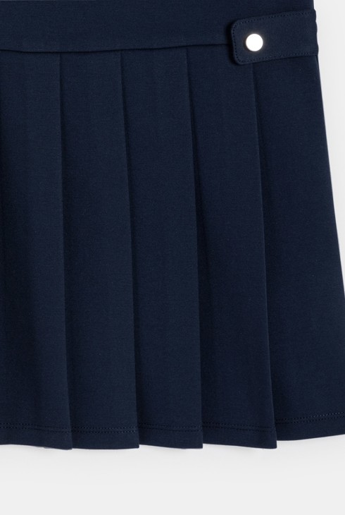 Robe sans manches plissée bleu marine Fille