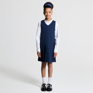 Ärmelloses Faltenkleid marineblau Mädchen