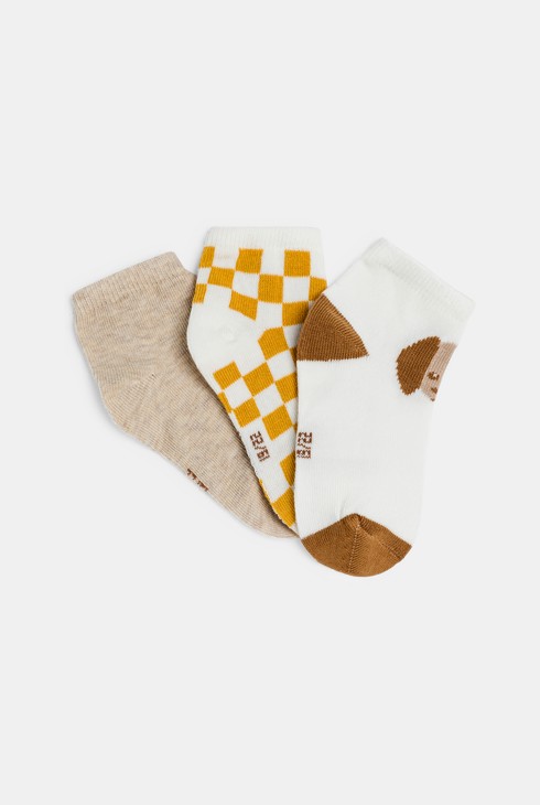 Chaussettes basses marron bébé garçon (lot de 3) 1