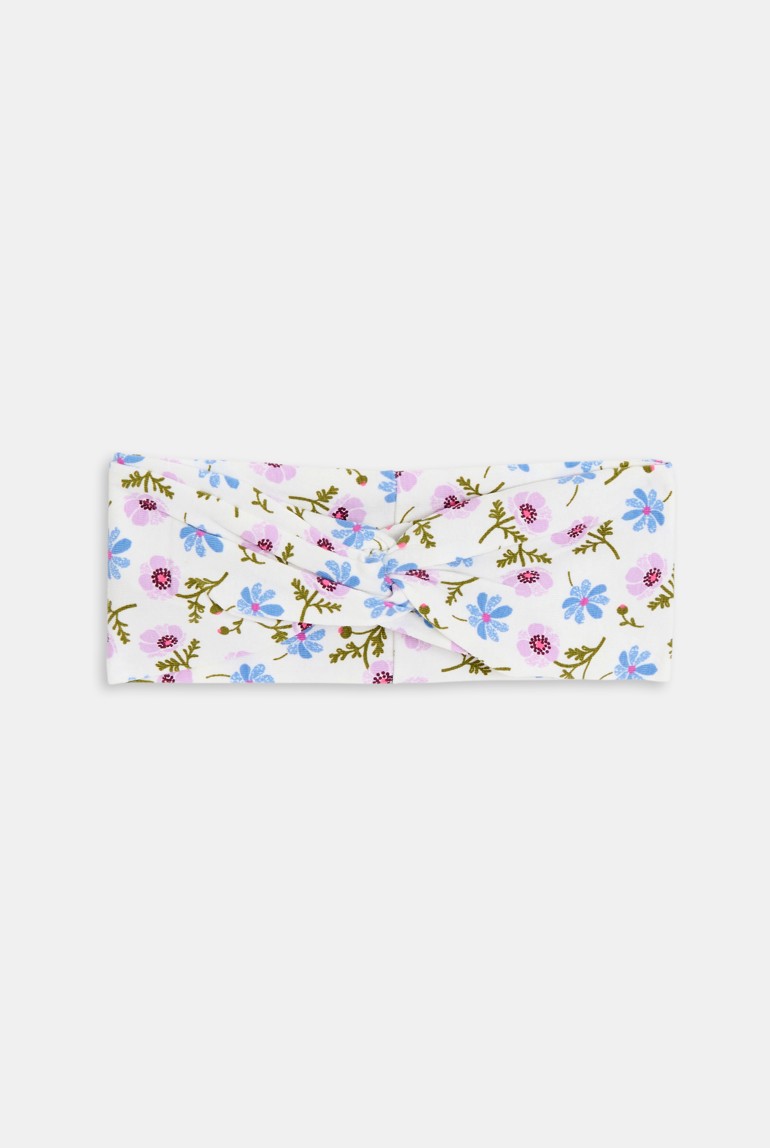 Headband fleuri blanc bébé fille 1