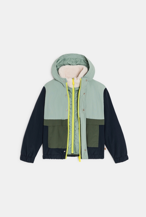 Blouson 3 en 1 vert Garçon