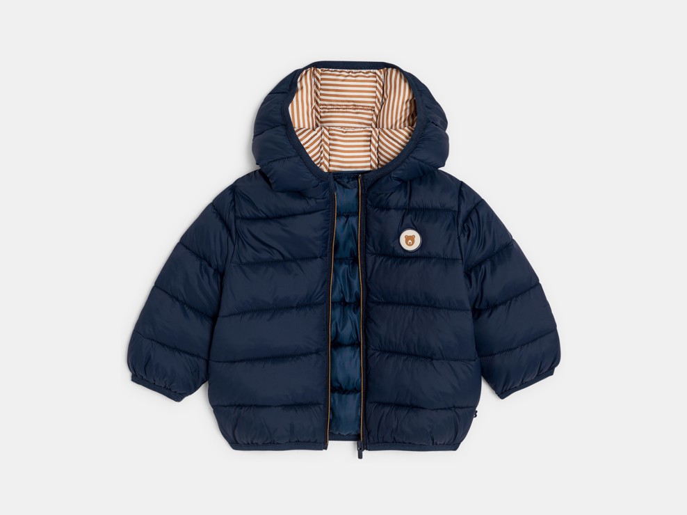 Blaue Steppjacke mit Kapuze Kleinkind Junge 2