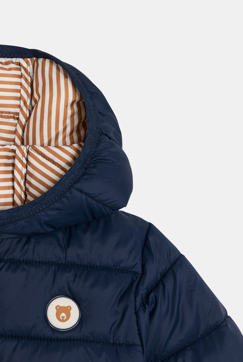 Piumino trapuntato con cappuccio blu neonato Okaïdi Obaïbi