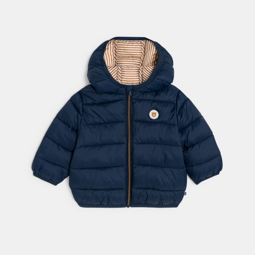 Doudoune Matelassée À Capuche Bleu Bébé Garçon - Bleu Navy - 23M - OBAIBI