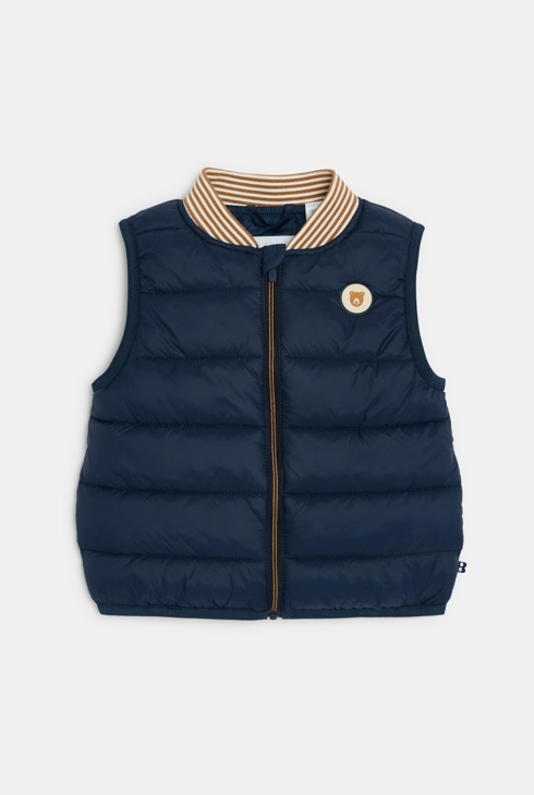 Marineblaue Light-Steppjacke ohne Ärmel Kleinkind Junge 1