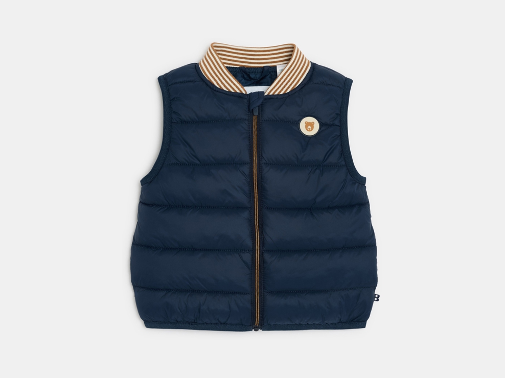 Marineblaue Light-Steppjacke ohne Ärmel Kleinkind Junge 1