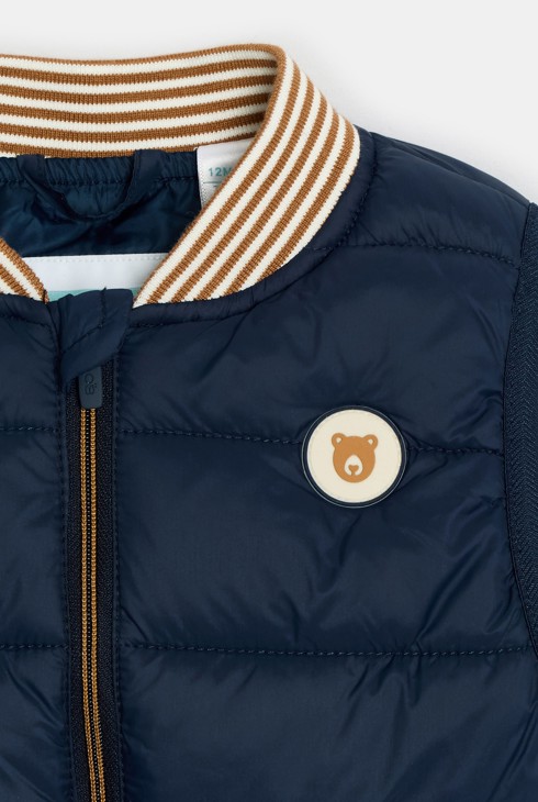Baby boy's lightweight navy blue sleeveless down jacket 2
