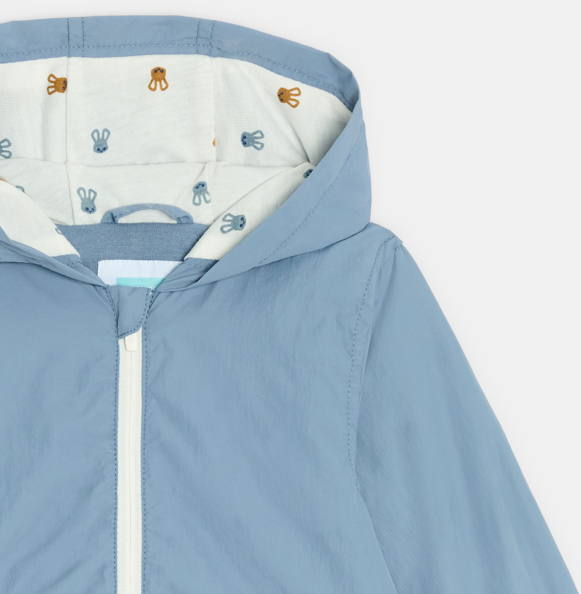 Blouson à capuche bleu clair bébé garçon