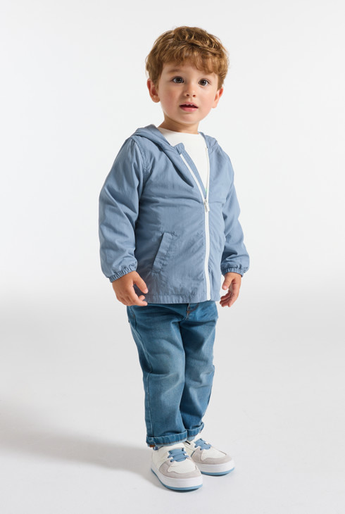 Blouson mit Kapuze hellblau Kleinkind Junge 1