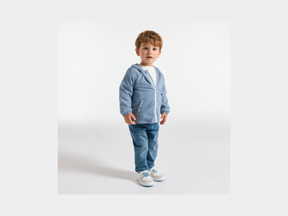 Blouson mit Kapuze hellblau Kleinkind Junge 1