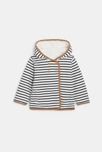 Manteau réversible moumoute rayé bleu bébé garçon