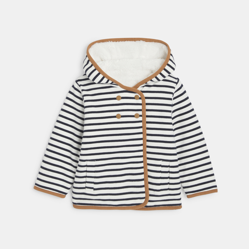 Mantel wendbar Fellbesatz blau Kleinkind Junge