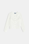 Blouse romantique brodée blanc Fille