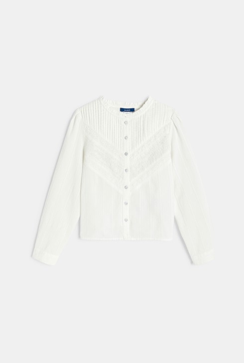 Bijela romantična bluza s izvezenim detaljima za djevojčice 2