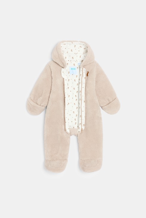 Baby girl's pink sherpa snowsuit 2