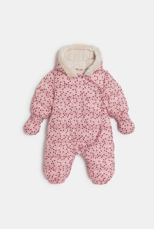 Combipilote doublée fourrure fruits rose bébé fille