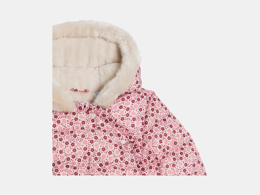 Schneeanzug Fellfutter Früchte rosa Kleinkind Mädchen 2