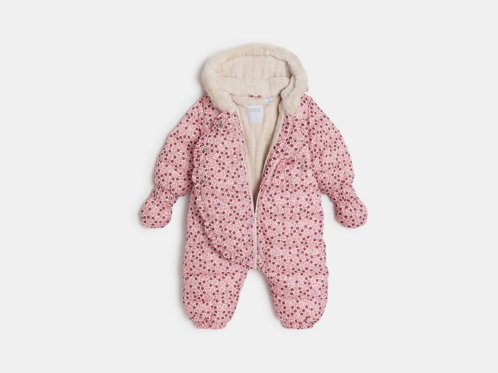 Schneeanzug Fellfutter Früchte rosa Kleinkind Mädchen 2