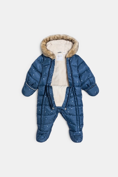 Combinaison bébé bleue fourrure