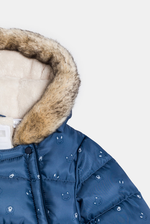 Combinaison bébé bleue fourrure 2