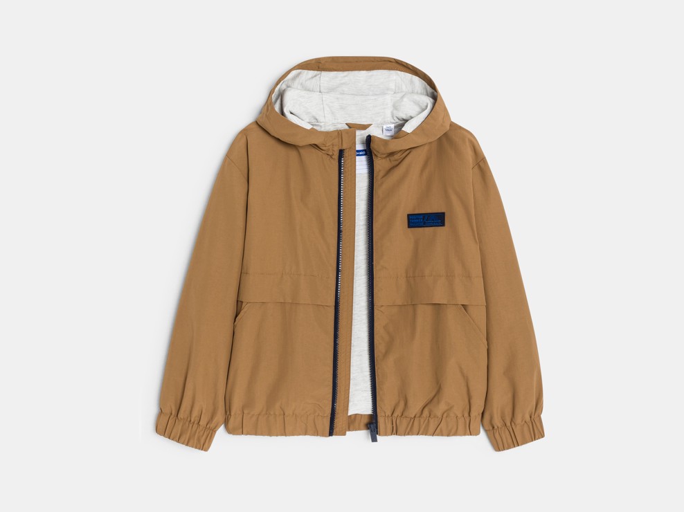 Braune wasserabweisende Windjacke für Jungen 2