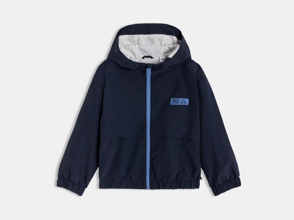 Blauw waterafstotend windjack voor jongens 1