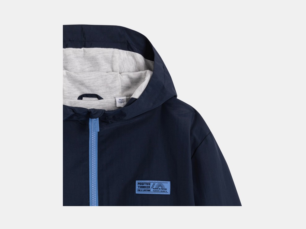 Blauw waterafstotend windjack voor jongens 2
