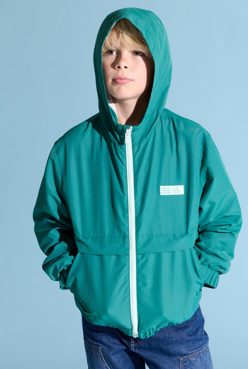Grüne wasserabweisende Windjacke für Jungen 1