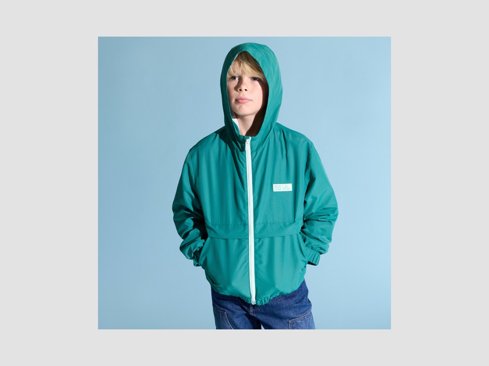 Groen waterafstotend windjack voor jongens 1