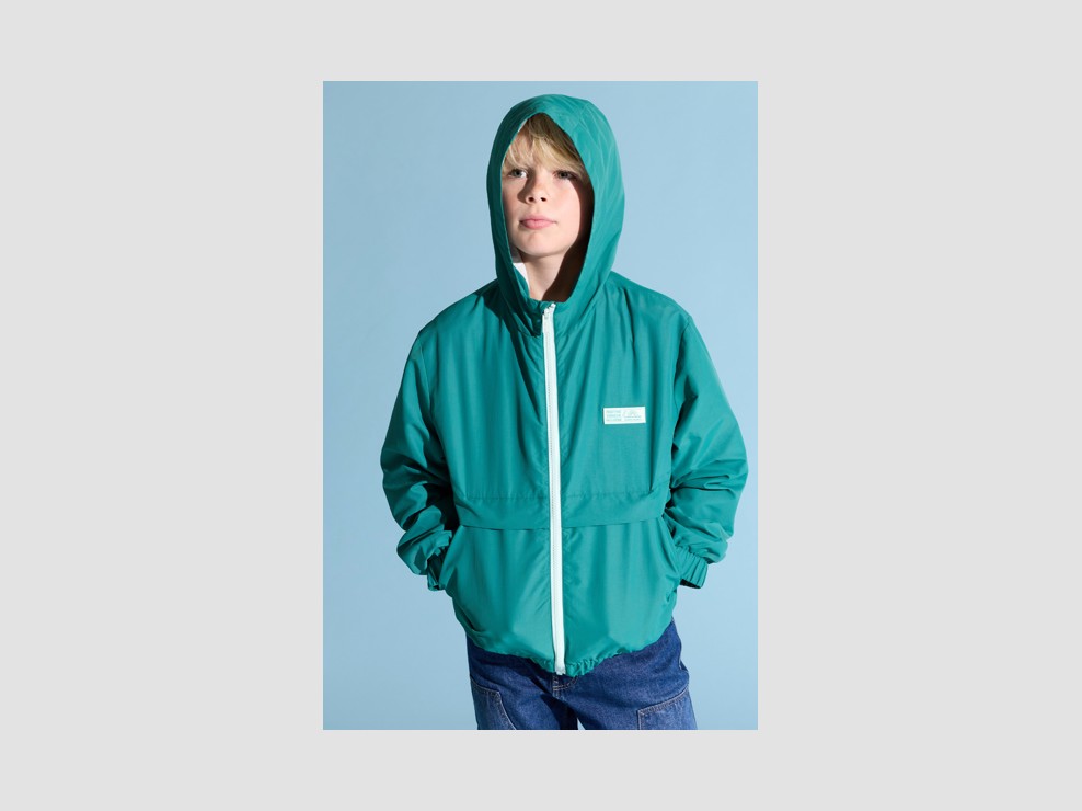 Blouson coupe-vent déperlant vert Garçon 1
