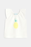 Débardeur ananas col élastiqué et short jaune bébé fille 3