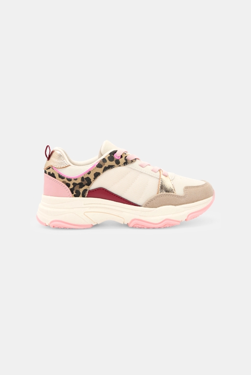 Baskets running lacées rose fille 1