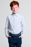 Chemise à petits carreaux bleu ciel Femme 4