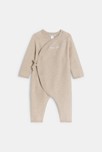 Combi longue maille tricot beige bébé naissance mixte
