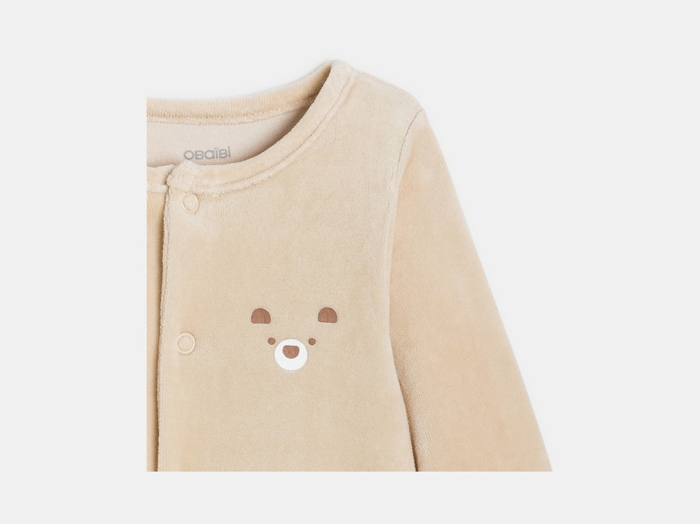 Strampler Samt Bärchen braun Kleinkind Jungen (2er-Pack) 2