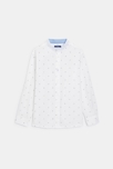 Chemise à petits motifs imprimés blanc Garçon